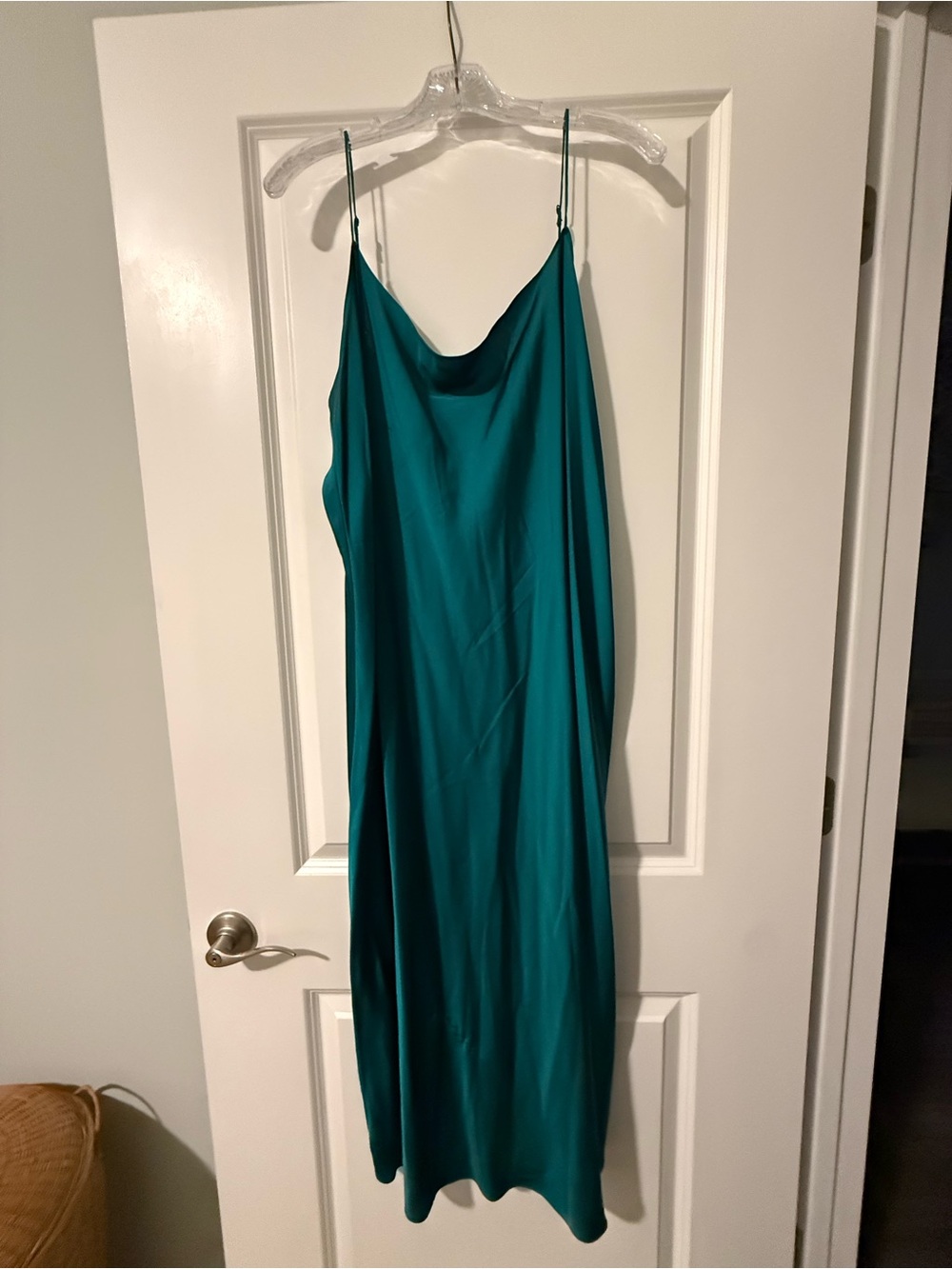 J. Crew Teal Slip Midi Dress